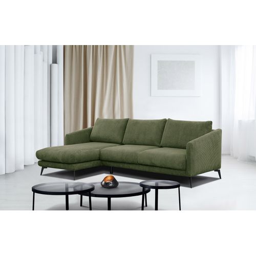 Canapé D'angle Gauche 4 Places Vilt, Tissu Olive