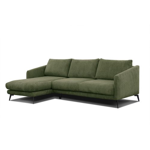 Canapé D'angle Gauche 4 Places Vilt, Tissu Olive