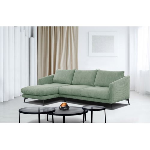 Canapé D'angle Gauche 4 Places Vilt, Tissu Sauge
