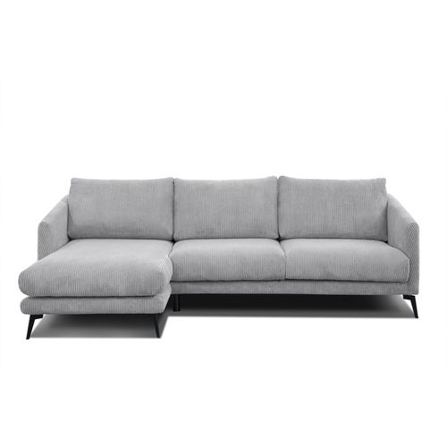 Canapé D'angle Gauche 4 Places Vilt, Tissu Gris Clair