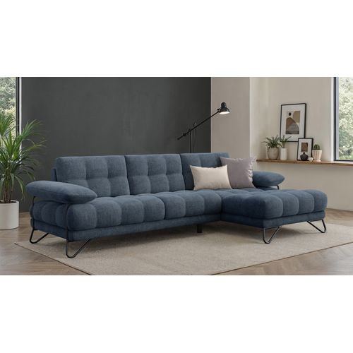 Bubbara Canapé D’angle 4 Places Gauche, Bleu Marine