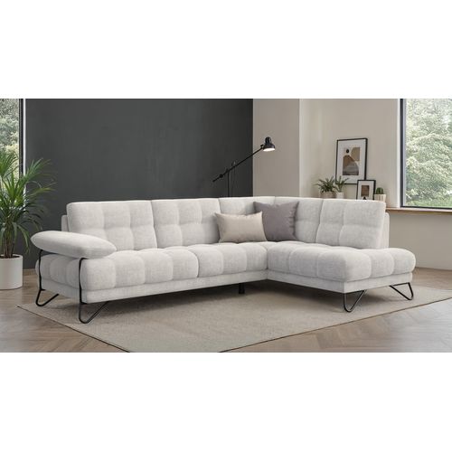 Bubbara Canapé D’angle 5 Places Droit, Crème