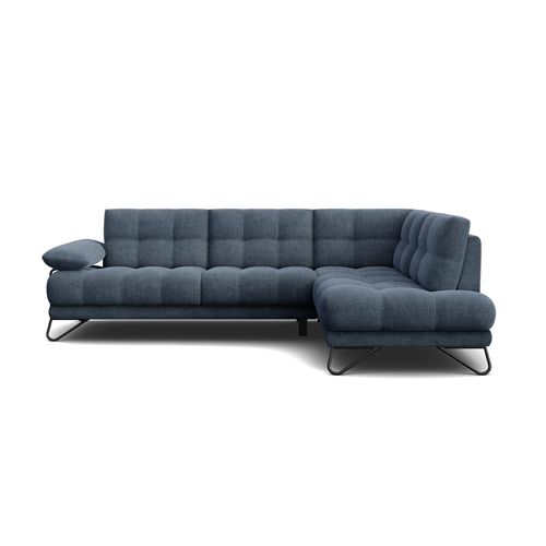 Bubbara Canapé D’angle 5 Places Gauche, Bleu Marine