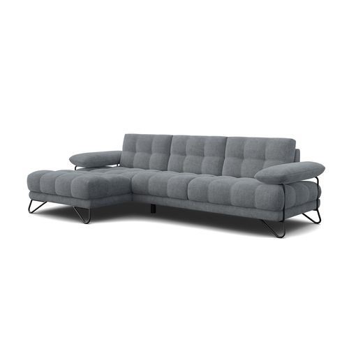 Bubbara Canapé D’angle 4 Places Gauche, Gris Foncé