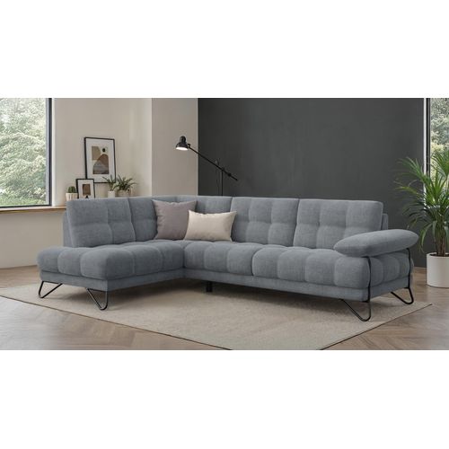 Bubbara Canapé D’angle 5 Places Gauche, Gris Foncé