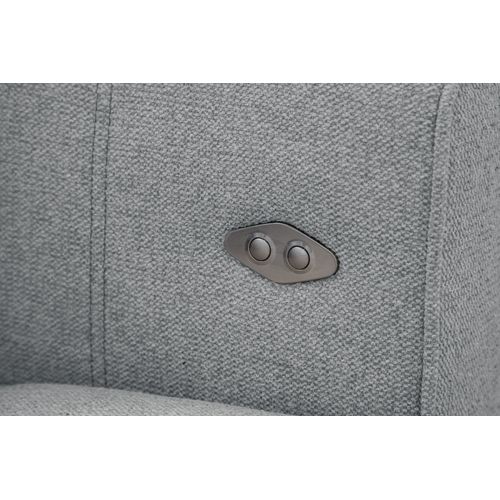 Canapé 3 Places Avec Siège Extensible Et Appuis-tête Réglables, Tissu Gris Argenté - Quartz