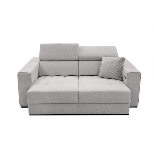 Canapé 3 Places Quartz Avec Siège Extensible Et Appuis-tête Réglables, Tissu Crème