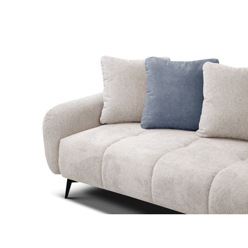 Canapé D'angle Droit 5 Places Tissu Creme - Evento