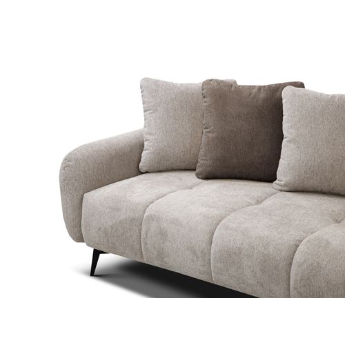 Canapé D'angle Droit 5 Places Tissu Beige - Evento