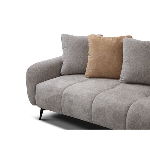 Canapé D'angle Droit 5 Places Tissu Gris Chaud - Evento