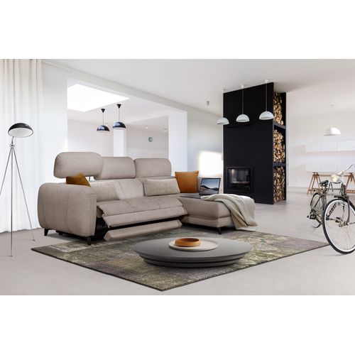 Sven Canapé D'angle Droit 3 Pl, Relax Xl, Appuis-tête Réglables; Beige