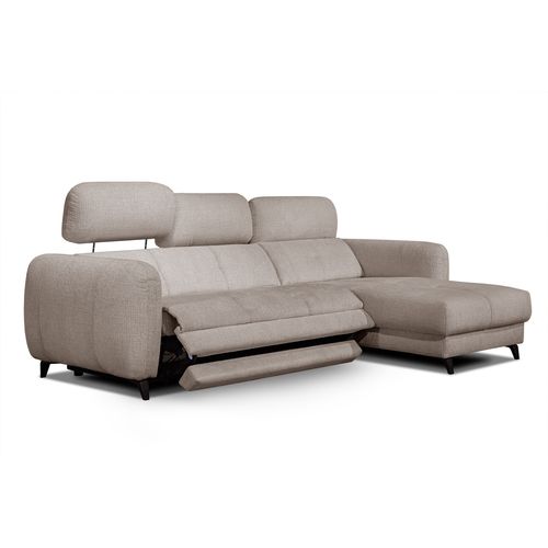Sven Canapé D'angle Droit 3 Pl, Relax Xl, Appuis-tête Réglables; Beige