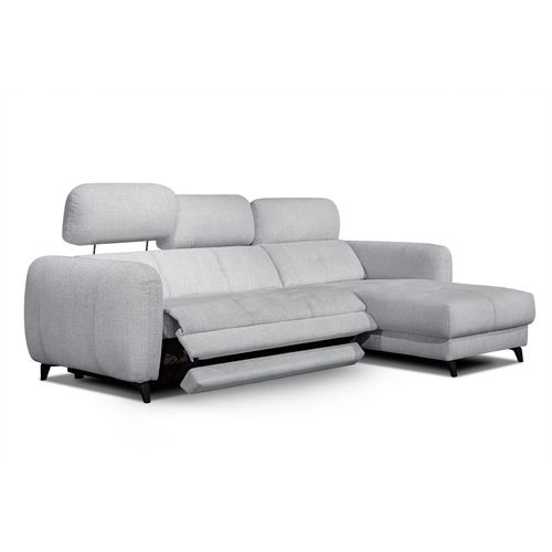 Sven Canapé D'angle Droit 3 Pl, Relax Xl, Appuis-tête Réglables; Gris Clair