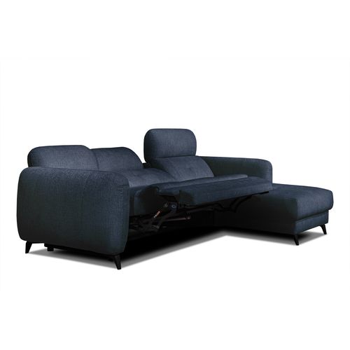 Sven Canapé D'angle Droit 3 Pl, Relax Xl, Appuis-tête Réglables ; Bleu Marine