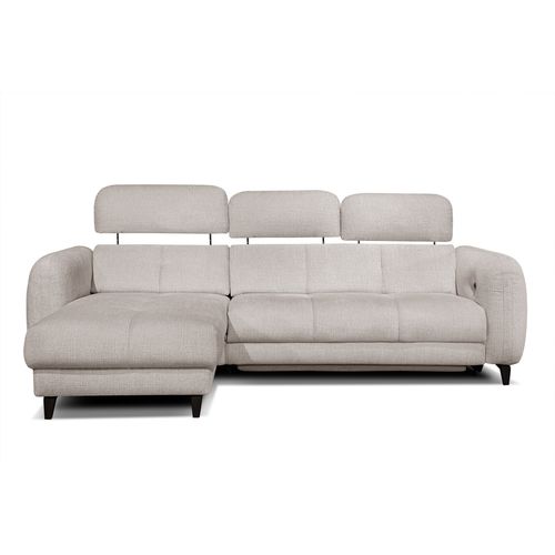 Sven Canapé D'angle Gauche 3 Pl, Relax Xl, Appuis-tête Réglables ; Crème