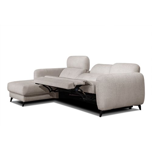 Sven Canapé D'angle Gauche 3 Pl, Relax Xl, Appuis-tête Réglables ; Crème