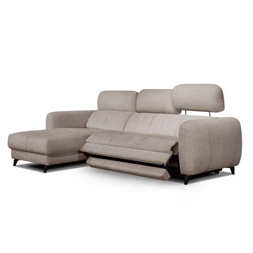 Sven Canapé D'angle Gauche 3 Pl, Relax Xl, Appuis-tête Réglables ; Beige