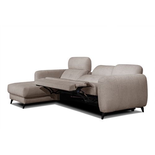 Sven Canapé D'angle Gauche 3 Pl, Relax Xl, Appuis-tête Réglables ; Beige
