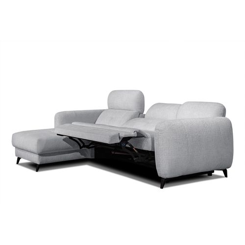 Sven Canapé D'angle Gauche 3 Pl, Relax Xl, Têtières Réglables ; Gris Clair