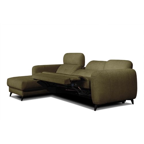 Sven Canapé D'angle Gauche 3 Pl, Relax Xl, Têtières Réglables ; Vert Olive
