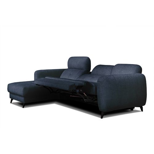 Sven Canapé D'angle Gauche 3 Pl, Relax Xl, Têtières Réglables ; Bleu Marine