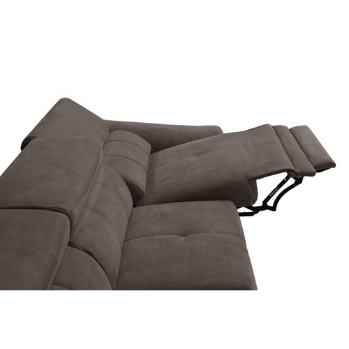 Lars Canapé D'angle Gauche 5 Pl, 1 Relax, Appuis-tête Réglables ; Taupe