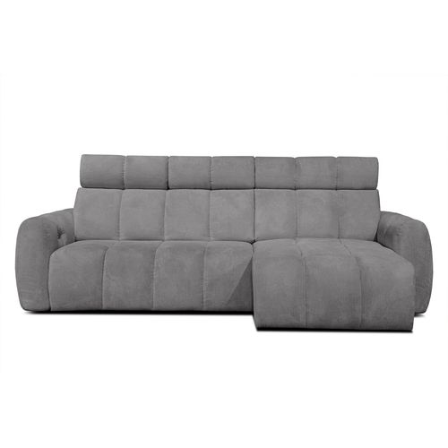 Kimi Canapé D'angle Droit à 3 Places, Assise Coulissante, Appuie-tête Réglables; Gris