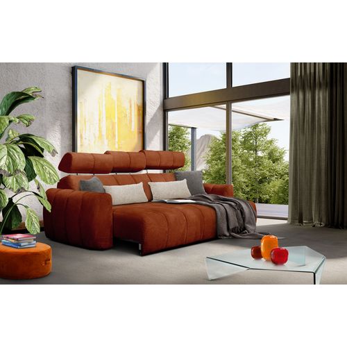 Kimi Canapé D'angle Droit 3 Places, Assise Coulissante, Têtières Réglables ; Rouge