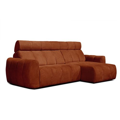 Kimi Canapé D'angle Droit 3 Places, Assise Coulissante, Têtières Réglables ; Rouge