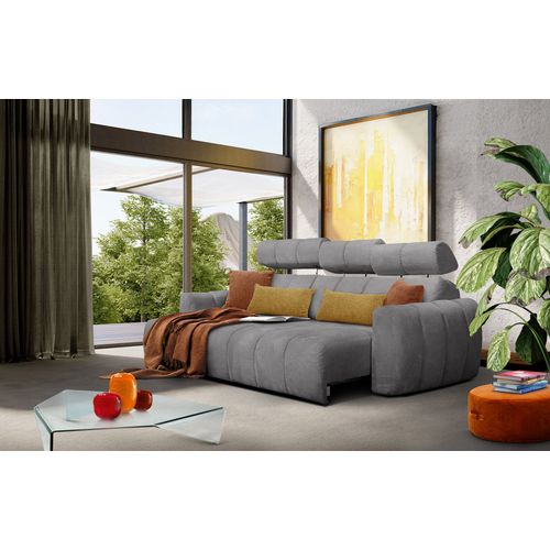 Kimi Canapé D'angle 3 Places, Gauche, Assise Coulissante, Têtières Réglables; Gris