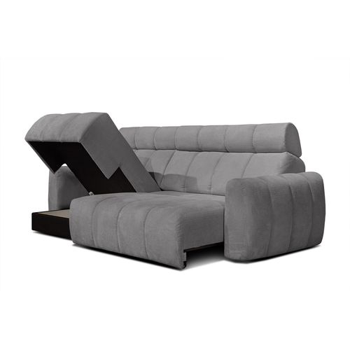 Kimi Canapé D'angle 3 Places, Gauche, Assise Coulissante, Têtières Réglables; Gris