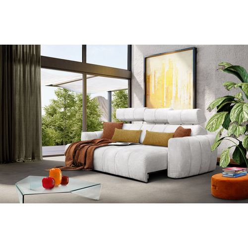 Kimi Canapé D'angle 3 Places, Gauche, Assise Coulissante, Têtières Réglables ; Crème