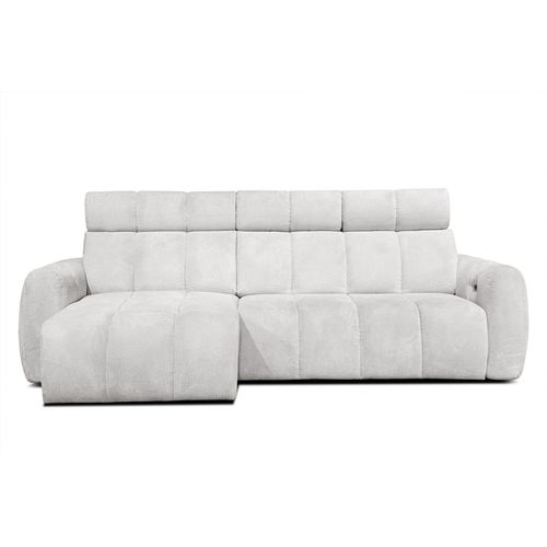 Kimi Canapé D'angle 3 Places, Gauche, Assise Coulissante, Têtières Réglables ; Crème