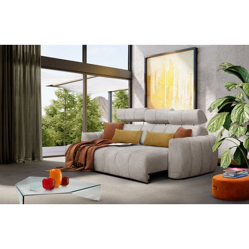 Kimi Canapé D'angle 3 Places, Gauche, Assise Coulissante, Têtières Réglables ; Beige