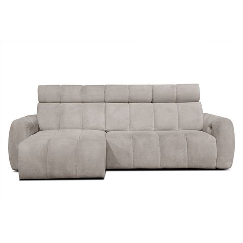 Kimi Canapé D'angle 3 Places, Gauche, Assise Coulissante, Têtières Réglables ; Beige