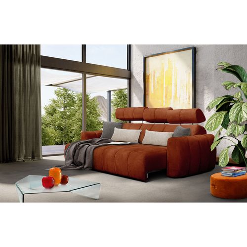 Kimi Canapé D'angle 3 Places, Côté Gauche, Assise Coulissante , Appuie-tête Réglables; Rouge