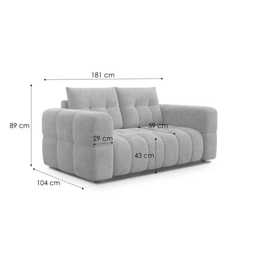 Canapé 2 Places, Bleu Marine - Cloudi