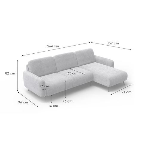 Canapé D’angle 4 Places Droit Febe, Orange Foncé
