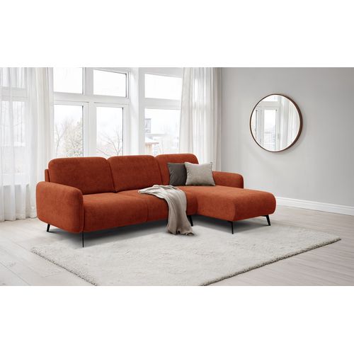 Canapé D’angle 4 Places Droit Febe, Orange Foncé