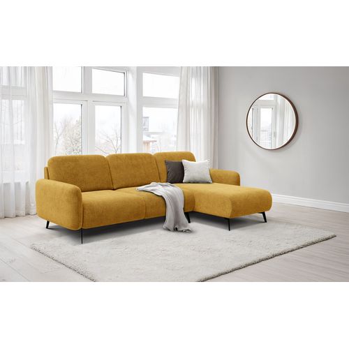 Canapé D’angle 4 Places Droit Febe, Jaune Foncé
