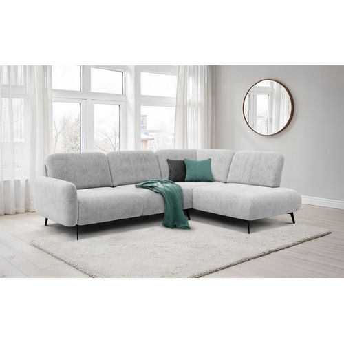 Canapé D'angle 5 Places Droit Febe, Gris Clair