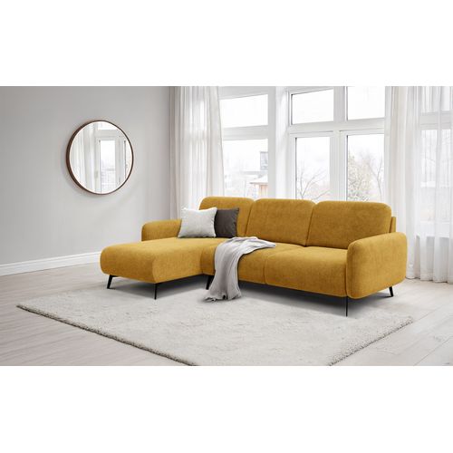 Canapé D’angle 4 Places Gauche Febe, Jaune Foncé