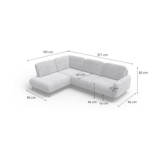 Canapé D'angle 5 Places Gauche Febe, Orange Foncé