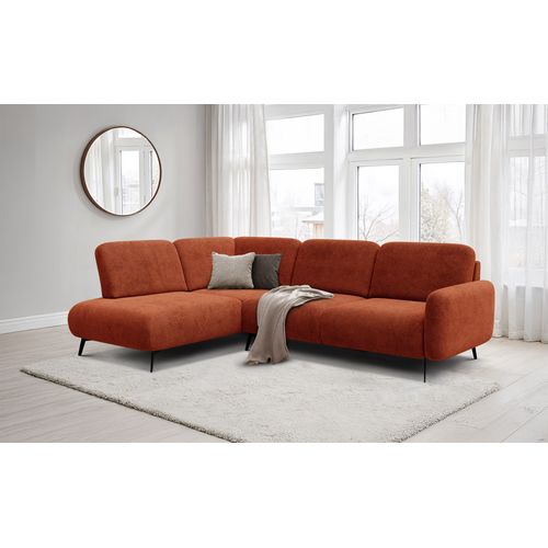 Canapé D'angle 5 Places Gauche Febe, Orange Foncé