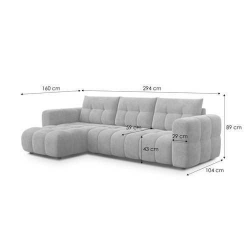 Canapé D’angle 4 Places Gauche, Orange - Cloudi