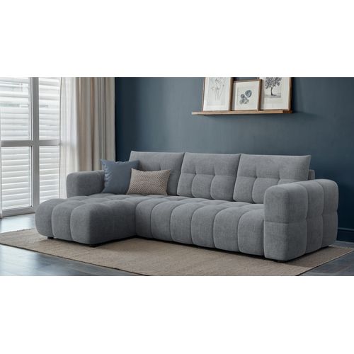 Canapé D’angle 4 Places Gauche, Gris Foncé - Cloudi