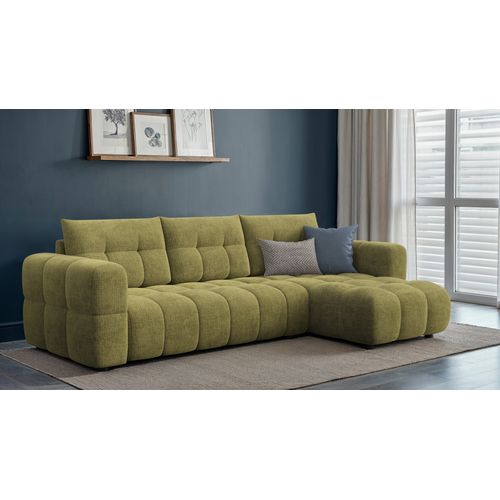 Canapé D’angle 4 Places Droit, Olive - Cloudi