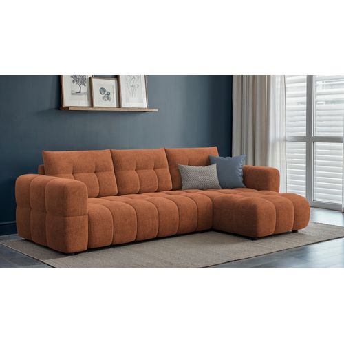 Canapé D’angle 4 Places Droit, Orange - Cloudi