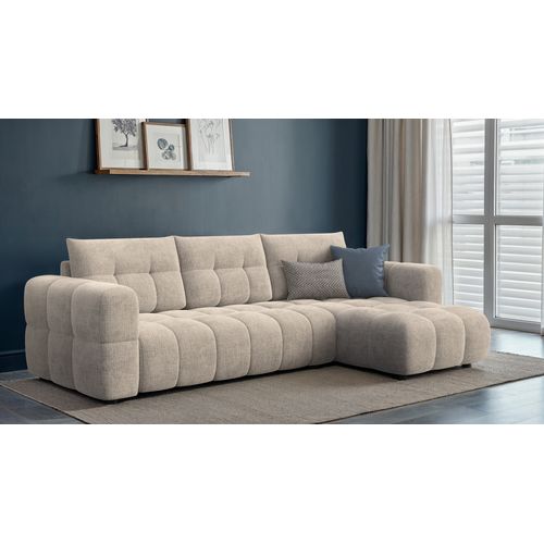 Canapé D’angle 4 Places Droit, Beige - Cloudi