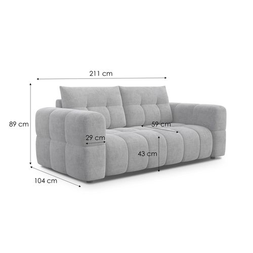 Canapé 2,5 Places, Beige - Cloudi